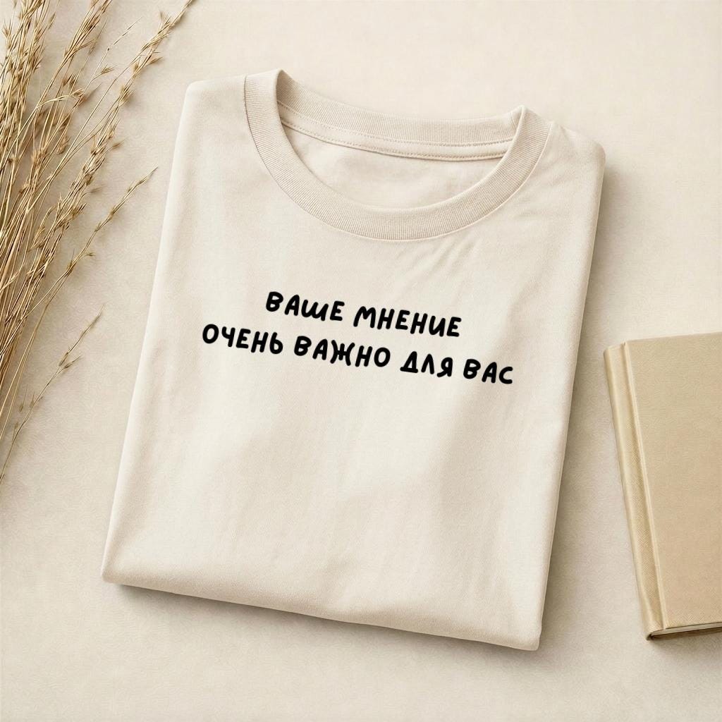 Ваше Мнение Очень Важно Для Вас | Standard T-Shirt Slim Fit | Cotton Blend Graphic Tee | Minimalist Quote Shirt | Sarcastic Humor Tee