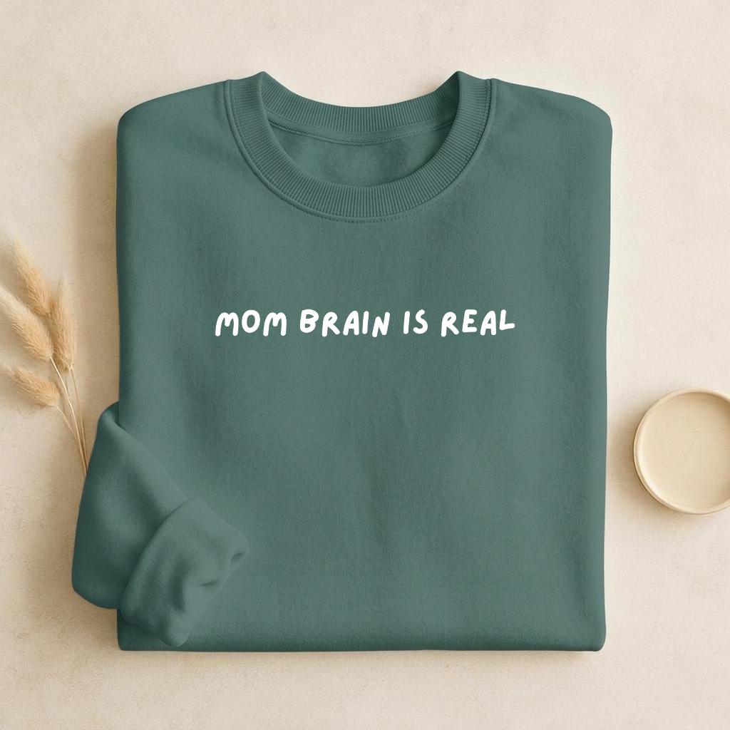 Mom Brain is Real | Unisex Classic Fit Crewneck Pullover | Cozy Cotton Sweater | Funny Mom Sweatshirt | Minimalist Streetwear
