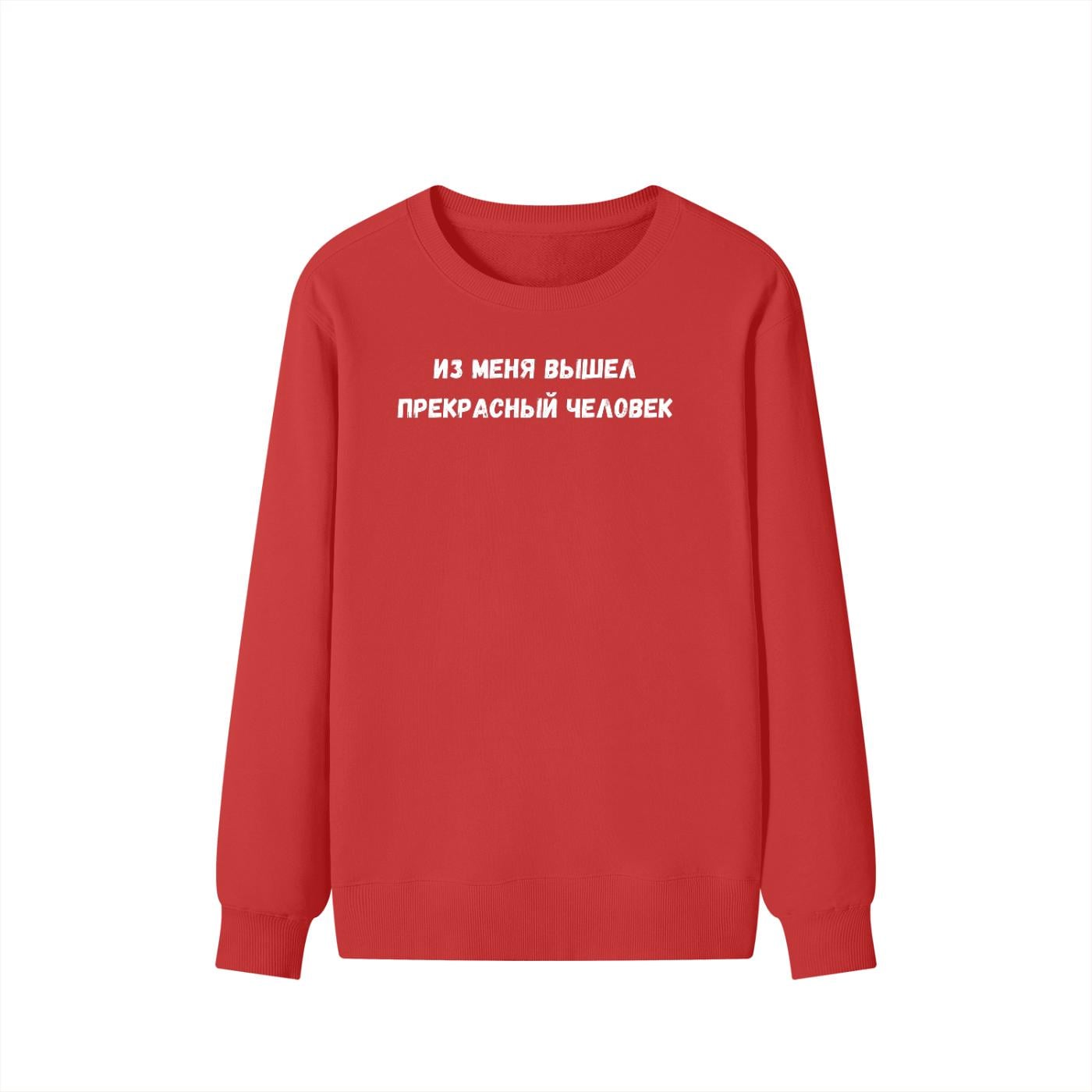 Из Меня Вышел Прекрасный Человек | Cozy Crewneck Pullover | Funny Russian Quote Sweater | Minimalist Meme Sweatshirt | Everyday Streetwear