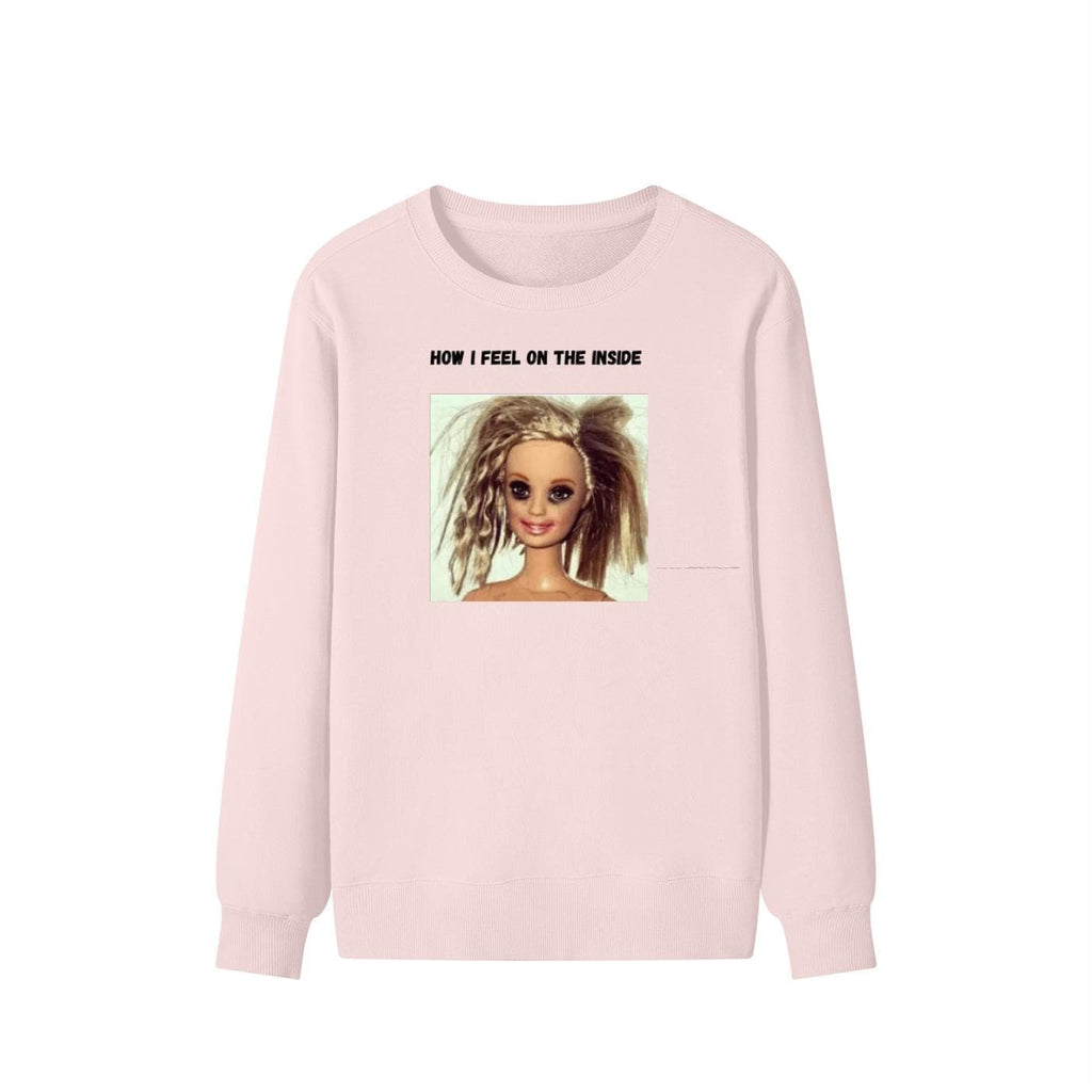 How I Feel On The Inside | Funny Quote Crewneck Pullover | Cozy Cotton Blend Sweater | Relatable Mood Shirt | Casual Streetwear