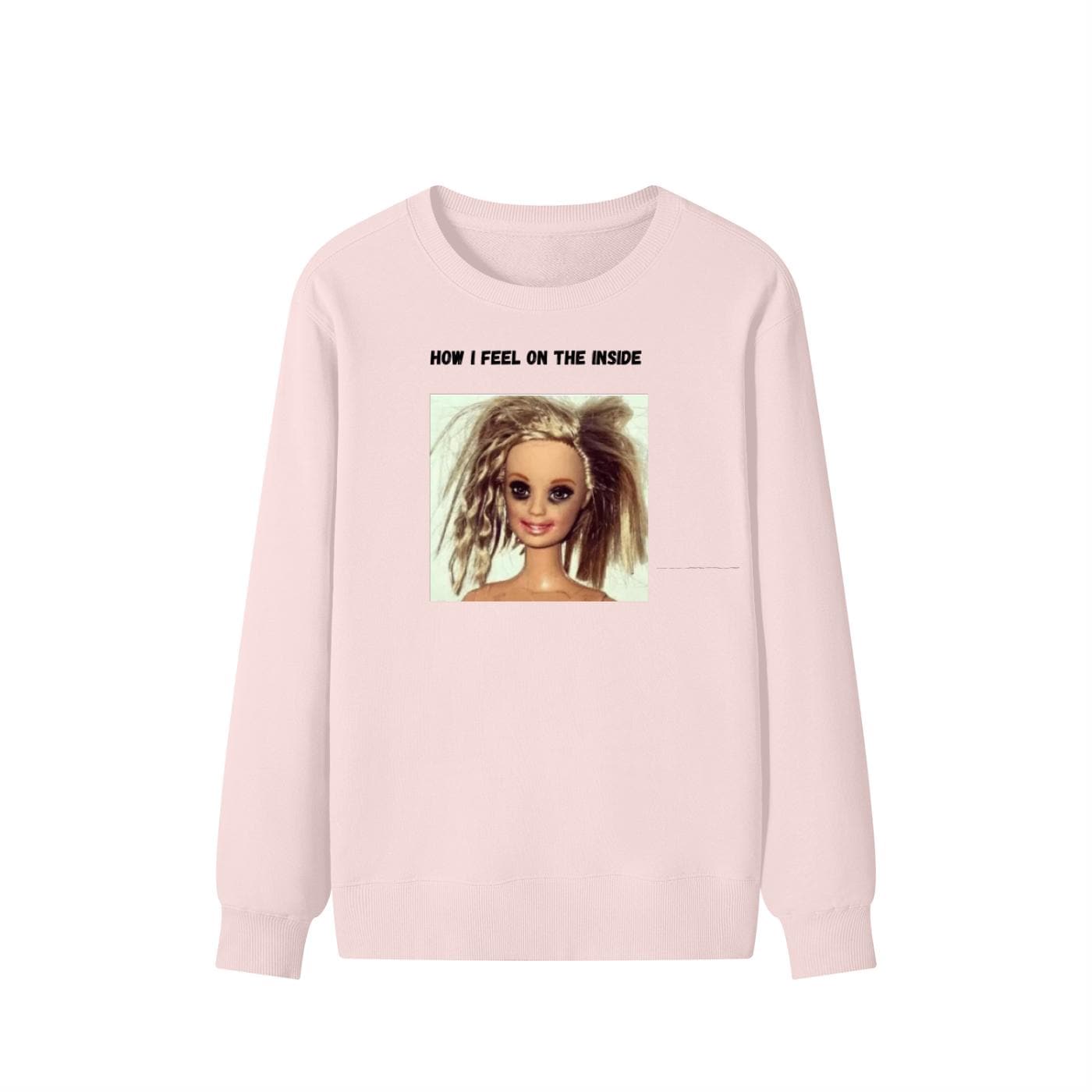 How I Feel On The Inside | Funny Quote Crewneck Pullover | Cozy Cotton Blend Sweater | Relatable Mood Shirt | Casual Streetwear