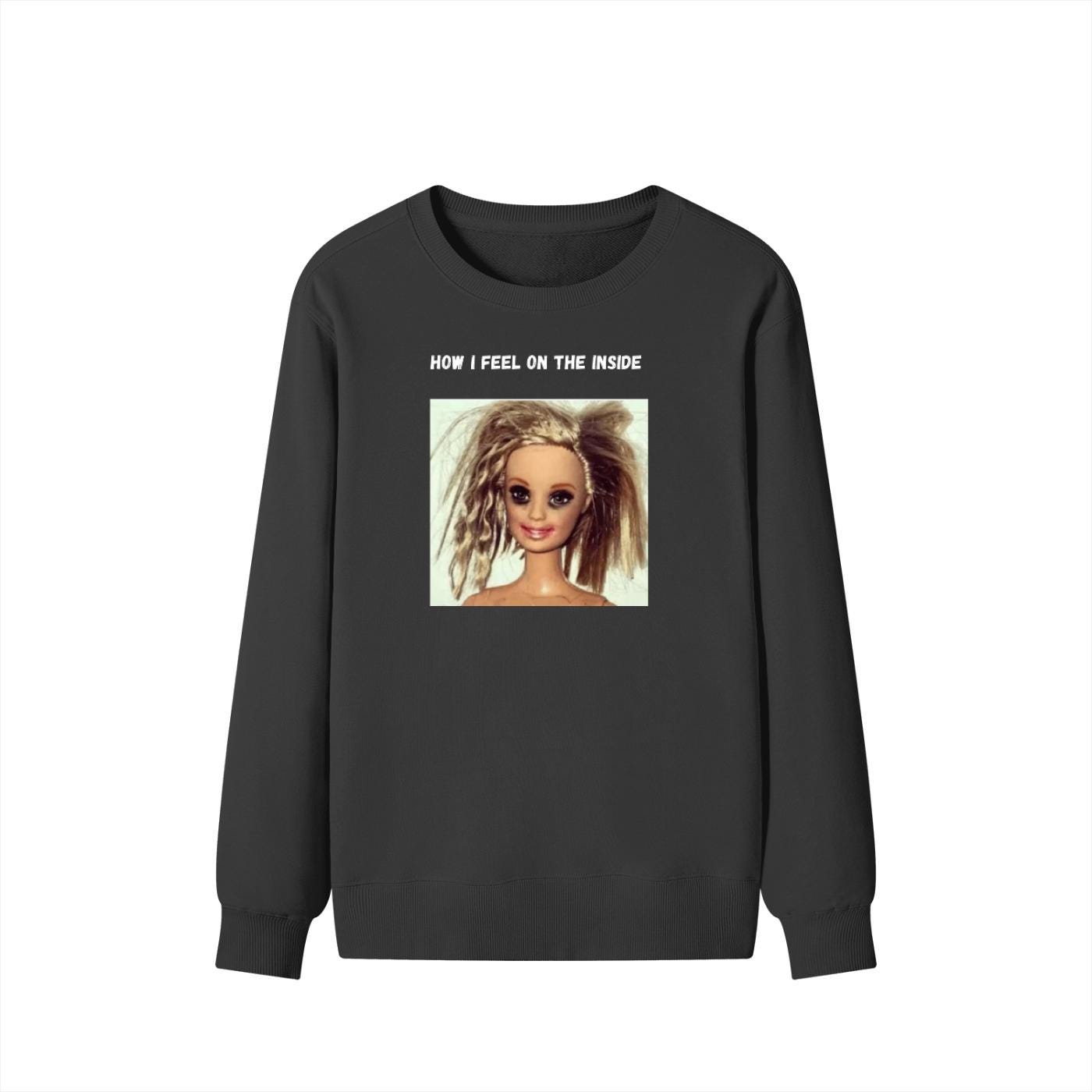 How I Feel On The Inside | Cozy Crewneck Pullover | Funny Emotional Quote Sweater | Minimalist Cotton Blend Top | Everyday Casual Wear
