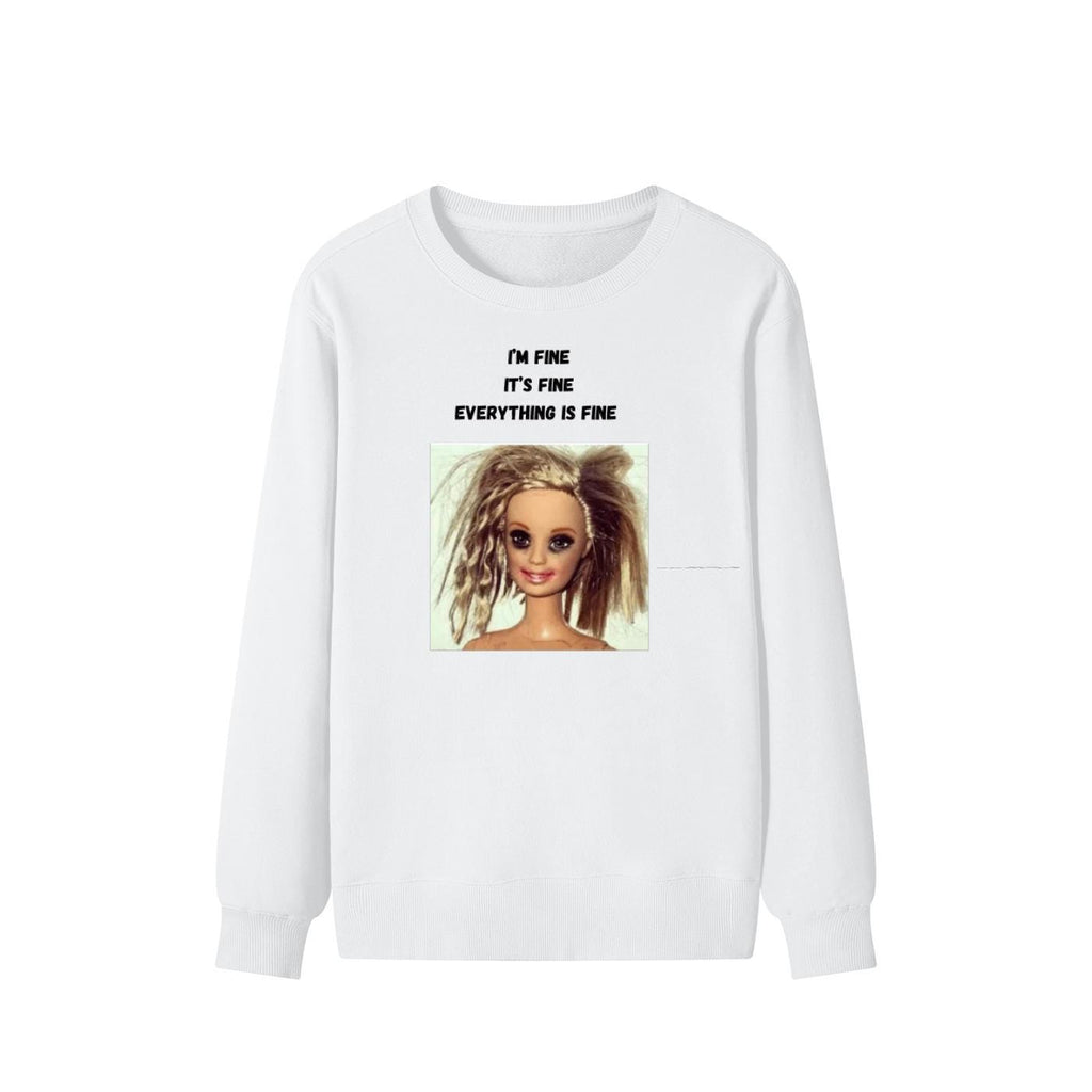 I’m Fine It’s Fine Everything Is Fine | Funny Quote Crewneck Pullover | Cozy Cotton Blend Sweater | Relatable Meme Sweatshirt | Casual Wear