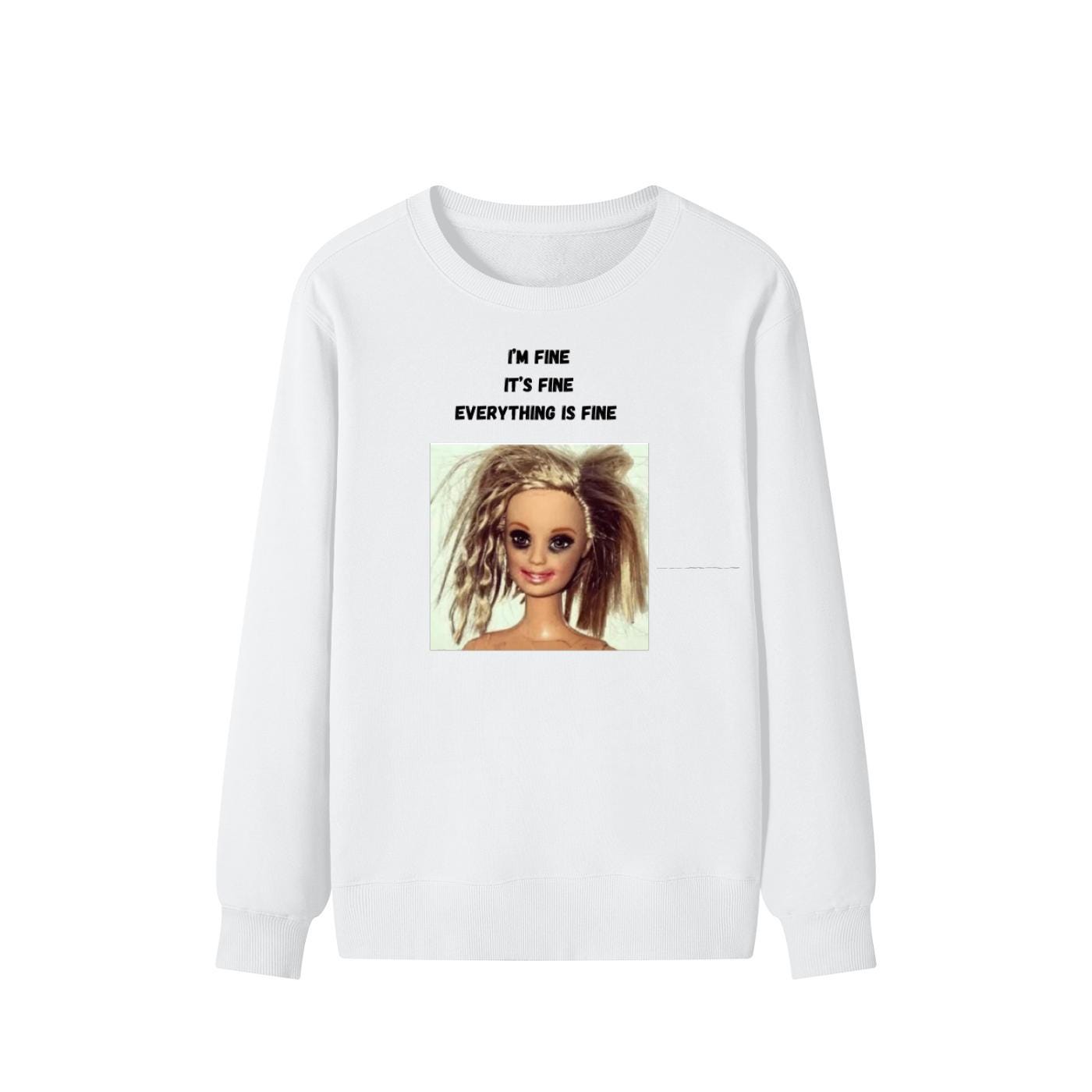 I’m Fine It’s Fine Everything Is Fine | Funny Quote Crewneck Pullover | Cozy Cotton Blend Sweater | Relatable Meme Sweatshirt | Casual Wear