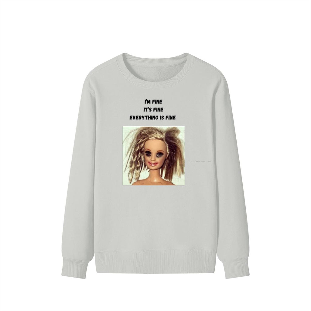 I’m Fine It’s Fine Everything Is Fine | Funny Quote Crewneck Pullover | Cozy Cotton Blend Sweater | Relatable Meme Sweatshirt | Casual Wear