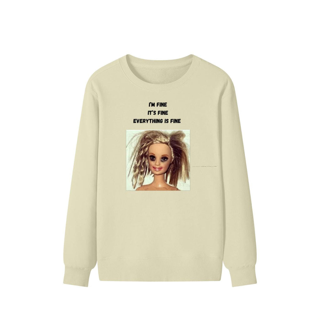 I’m Fine It’s Fine Everything Is Fine | Funny Quote Crewneck Pullover | Cozy Cotton Blend Sweater | Relatable Meme Sweatshirt | Casual Wear