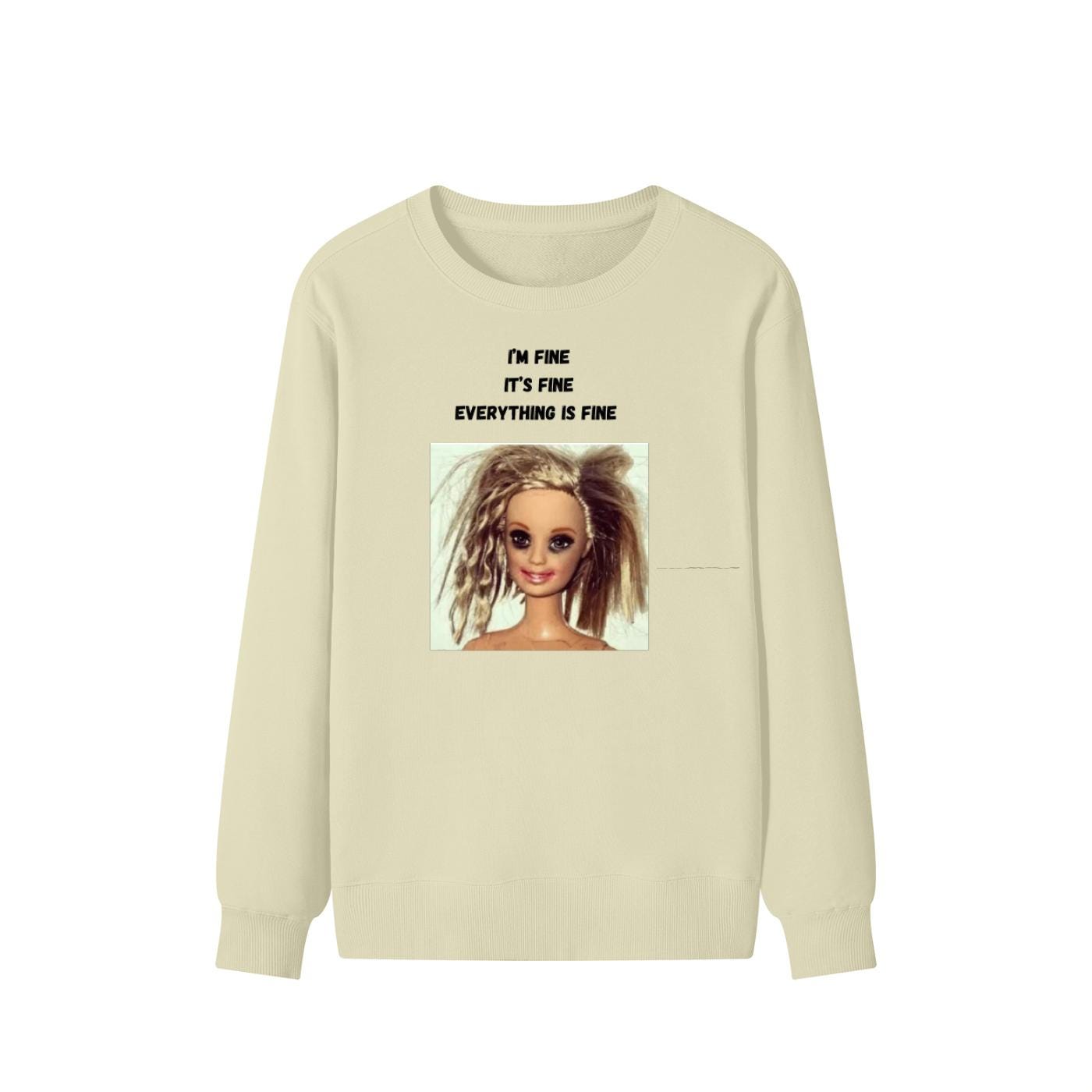 I’m Fine It’s Fine Everything Is Fine | Funny Quote Crewneck Pullover | Cozy Cotton Blend Sweater | Relatable Meme Sweatshirt | Casual Wear