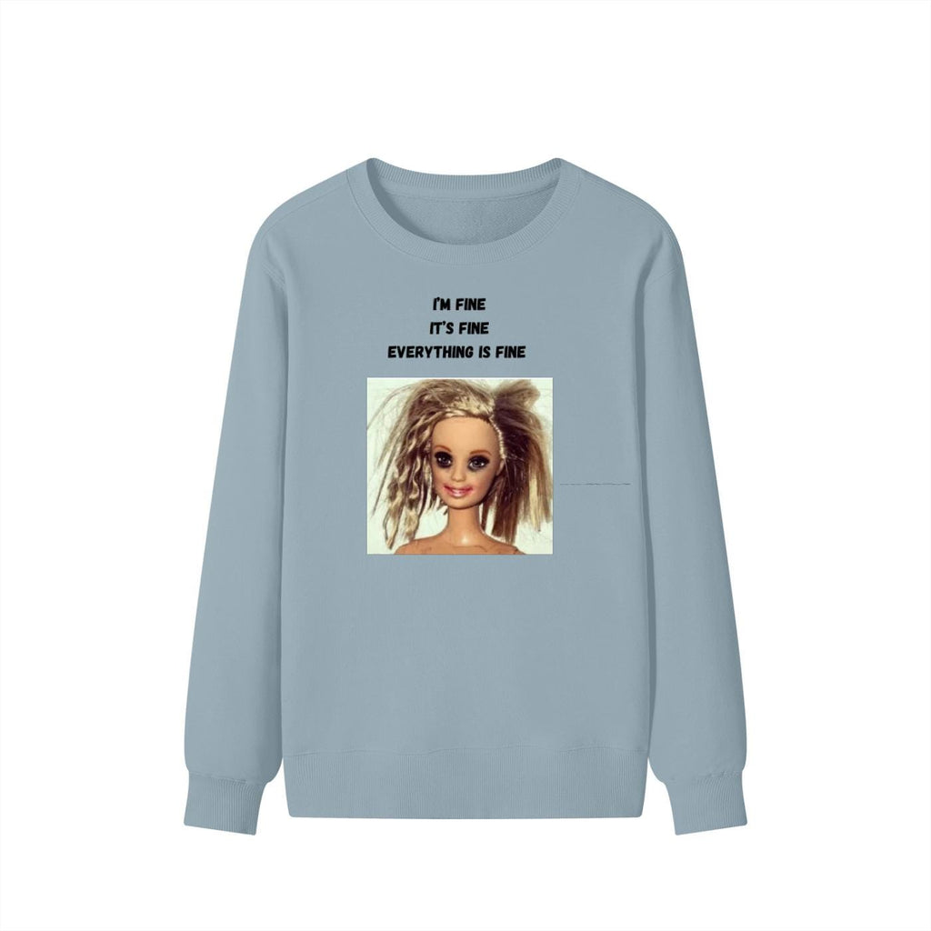 I’m Fine It’s Fine Everything Is Fine | Funny Quote Crewneck Pullover | Cozy Cotton Blend Sweater | Relatable Meme Sweatshirt | Casual Wear
