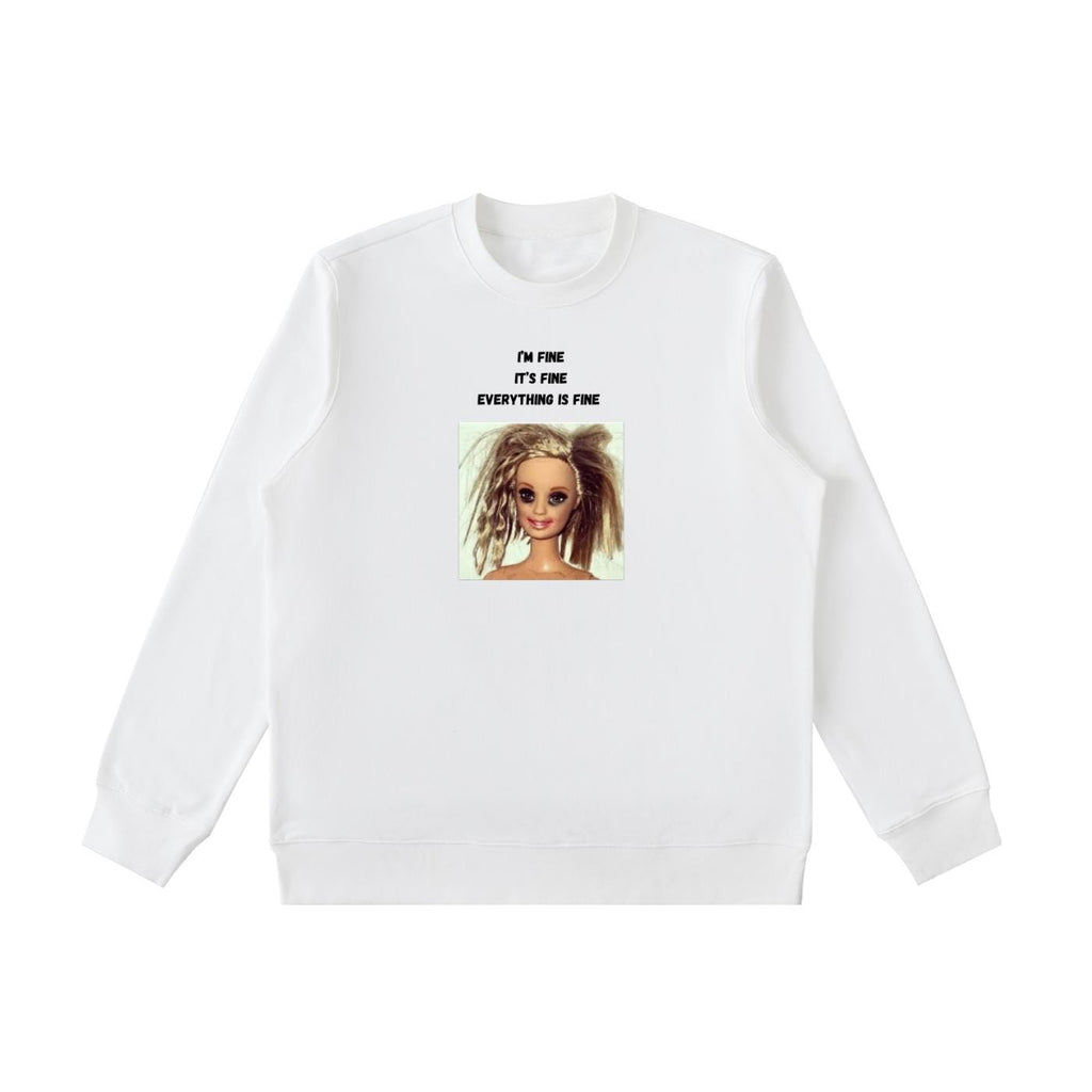 I’m Fine It’s Fine Everything Is Fine Sweatshirt | Funny Meme Crewneck Pullover | Oversized Cozy Cotton Sweatshirt | Chaos Humor Streetwear