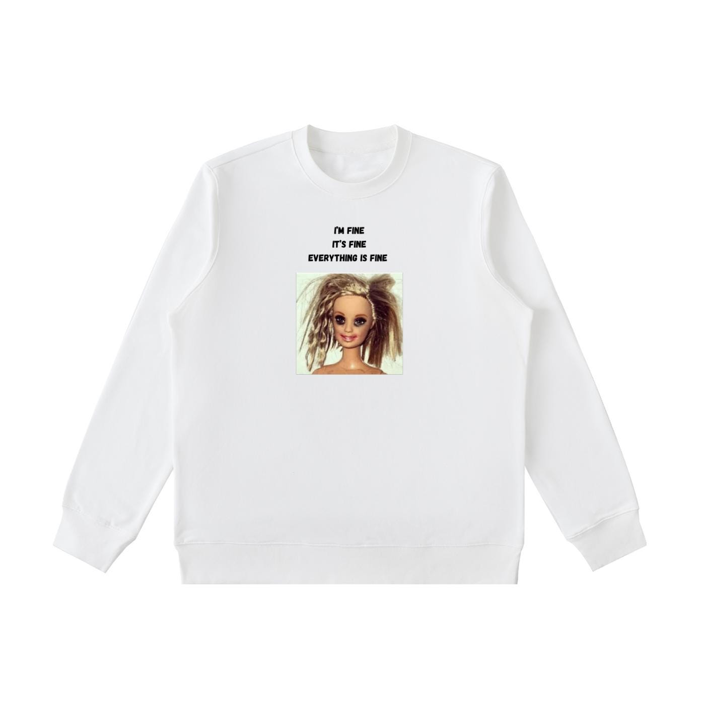 I’m Fine It’s Fine Everything Is Fine Sweatshirt | Funny Meme Crewneck Pullover | Oversized Cozy Cotton Sweatshirt | Chaos Humor Streetwear