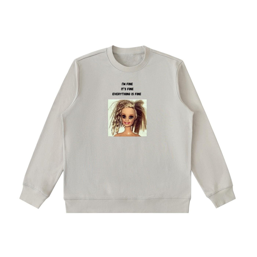 I’m Fine It’s Fine Everything Is Fine Sweatshirt | Funny Meme Crewneck Pullover | Oversized Cozy Cotton Sweatshirt | Chaos Humor Streetwear