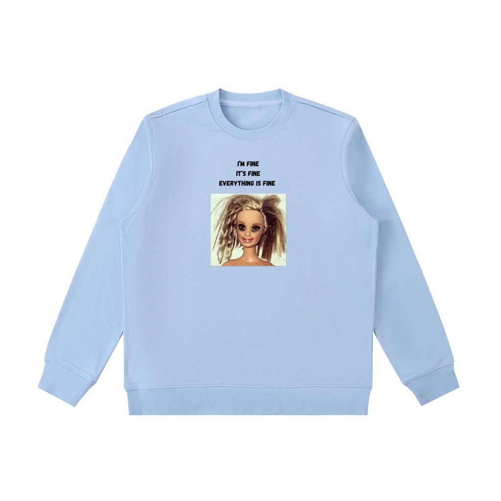 I’m Fine It’s Fine Everything Is Fine Sweatshirt | Funny Meme Crewneck Pullover | Oversized Cozy Cotton Sweatshirt | Chaos Humor Streetwear