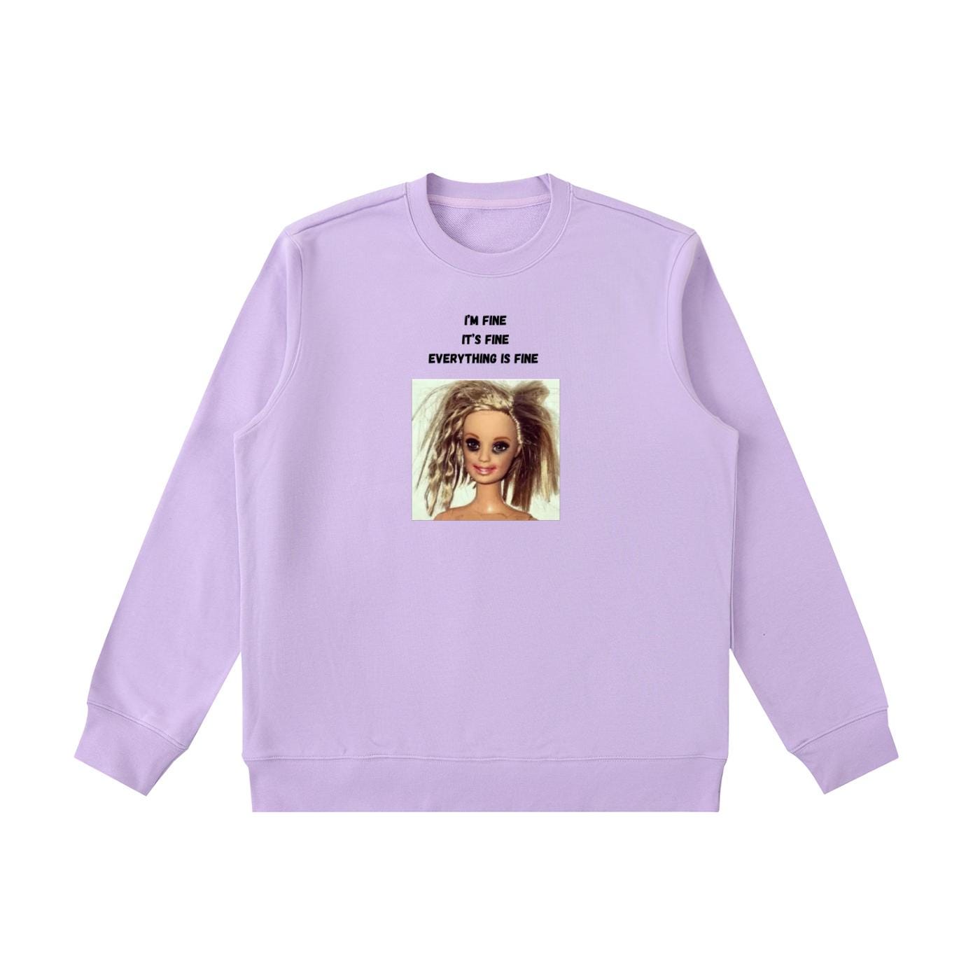 I’m Fine It’s Fine Everything Is Fine Sweatshirt | Funny Meme Crewneck Pullover | Oversized Cozy Cotton Sweatshirt | Chaos Humor Streetwear