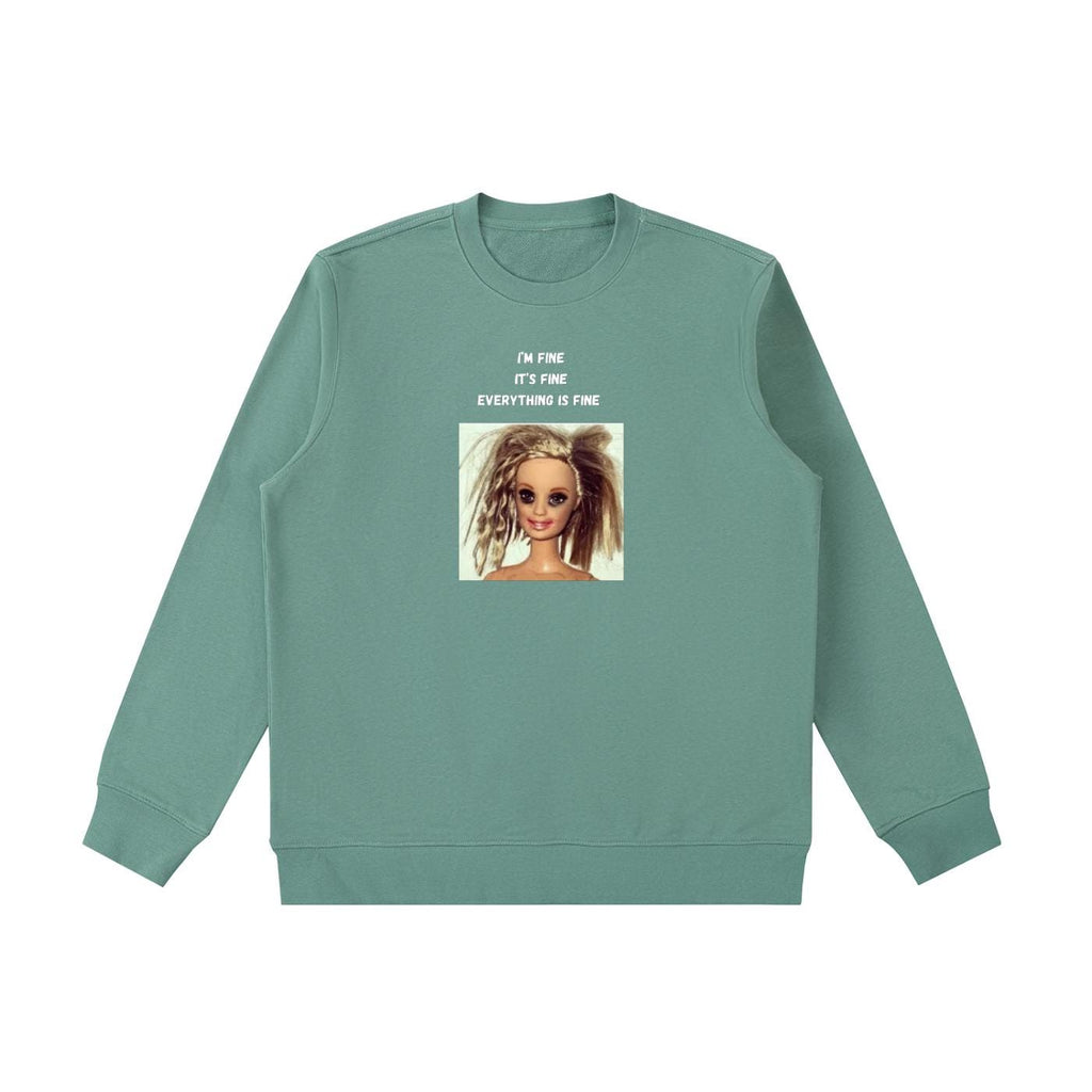 I’m Fine It’s Fine Everything Is Fine Sweatshirt | Funny Anxiety Meme Crewneck | Oversized Cozy Pullover | Minimalist Chaos Quote Sweatshirt
