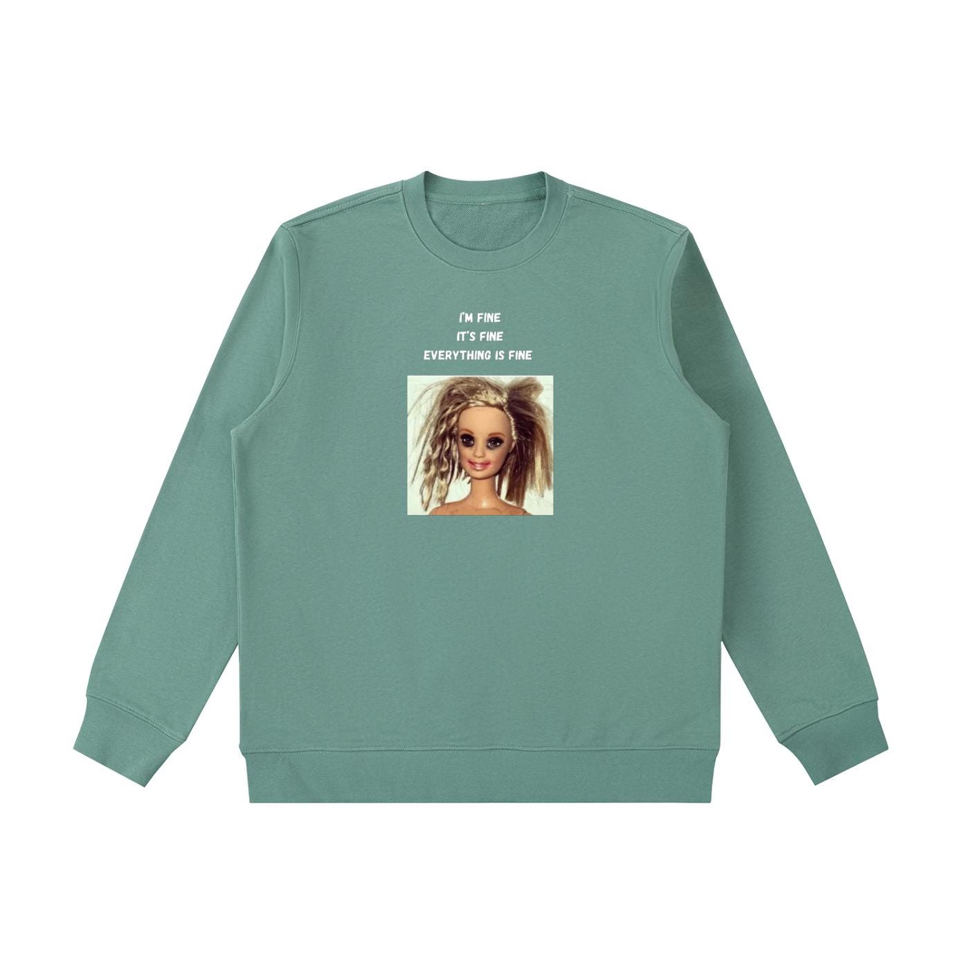 I’m Fine It’s Fine Everything Is Fine Sweatshirt | Funny Anxiety Meme Crewneck | Oversized Cozy Pullover | Minimalist Chaos Quote Sweatshirt