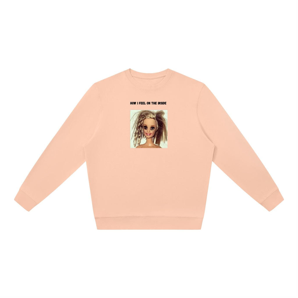 How I Feel On The Inside | Oversized Crewneck Pullover | Funny Emotional Quote Sweatshirt | Women’s Cozy Casual Wear