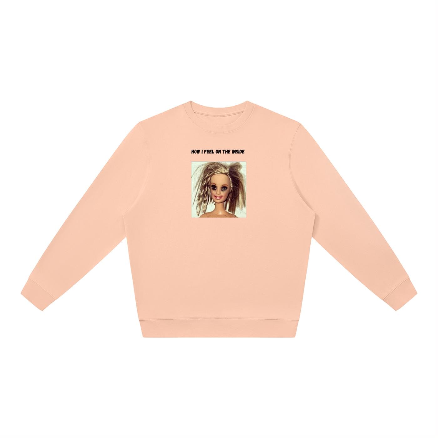 How I Feel On The Inside | Oversized Crewneck Pullover | Funny Emotional Quote Sweatshirt | Women’s Cozy Casual Wear