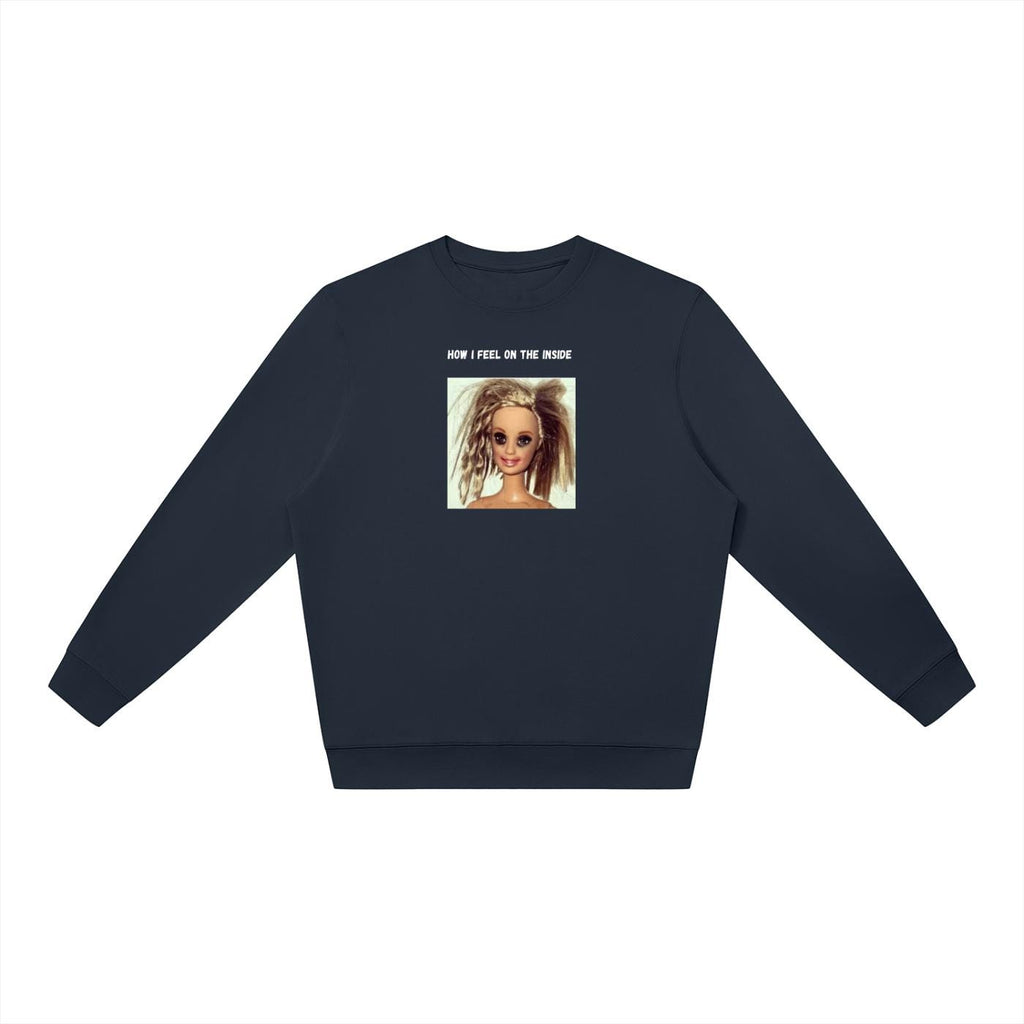 How I Feel On The Inside | Oversized Crewneck Sweatshirt | Loose Fit Pullover Sweater | Funny Emotional Quote Sweatshirt | Cozy Women’s Top