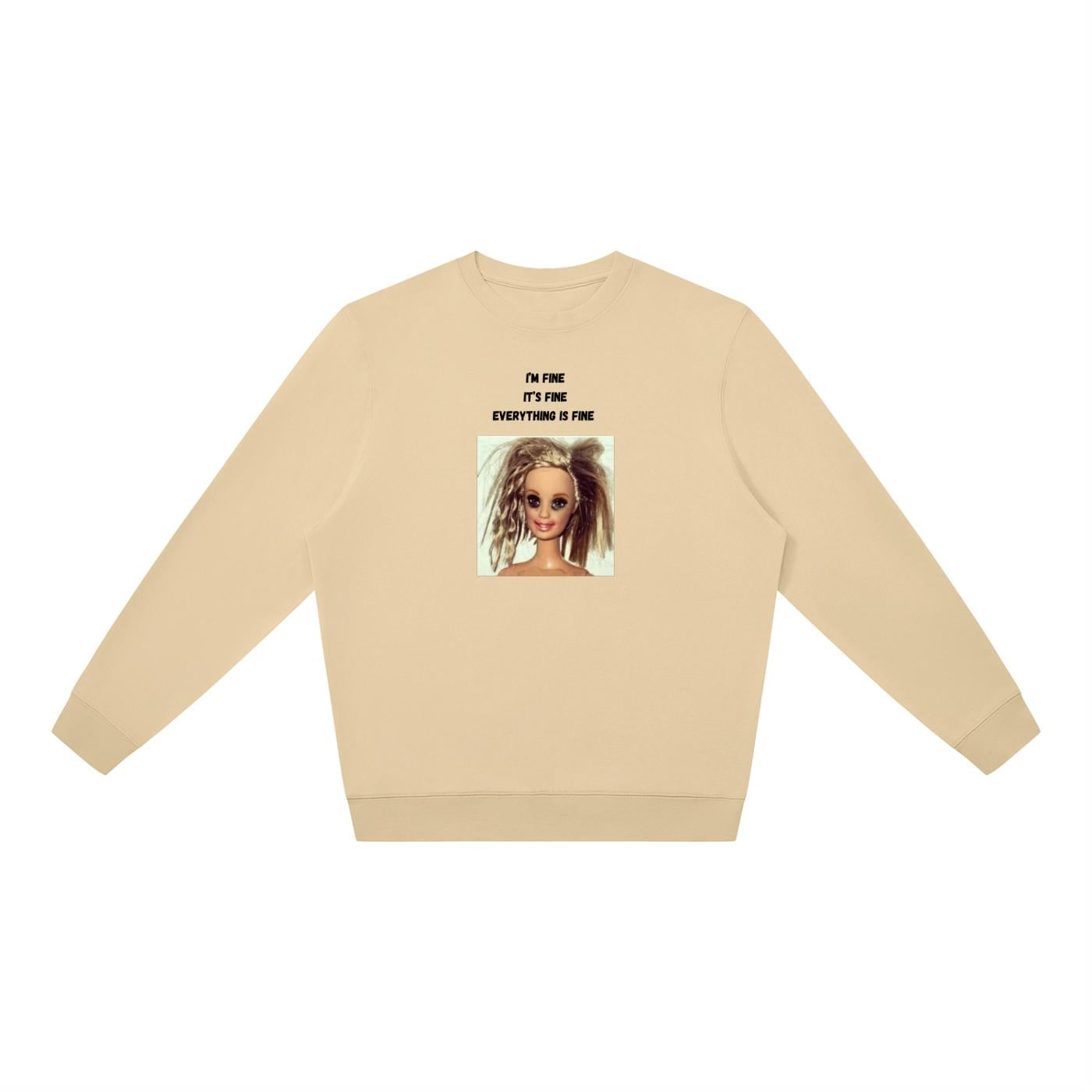 I’m Fine It’s Fine Everything Is Fine | Oversized Crewneck Sweatshirt Loose Fit | Minimalist Sarcastic Quote Pullover | Cozy Casual Wear