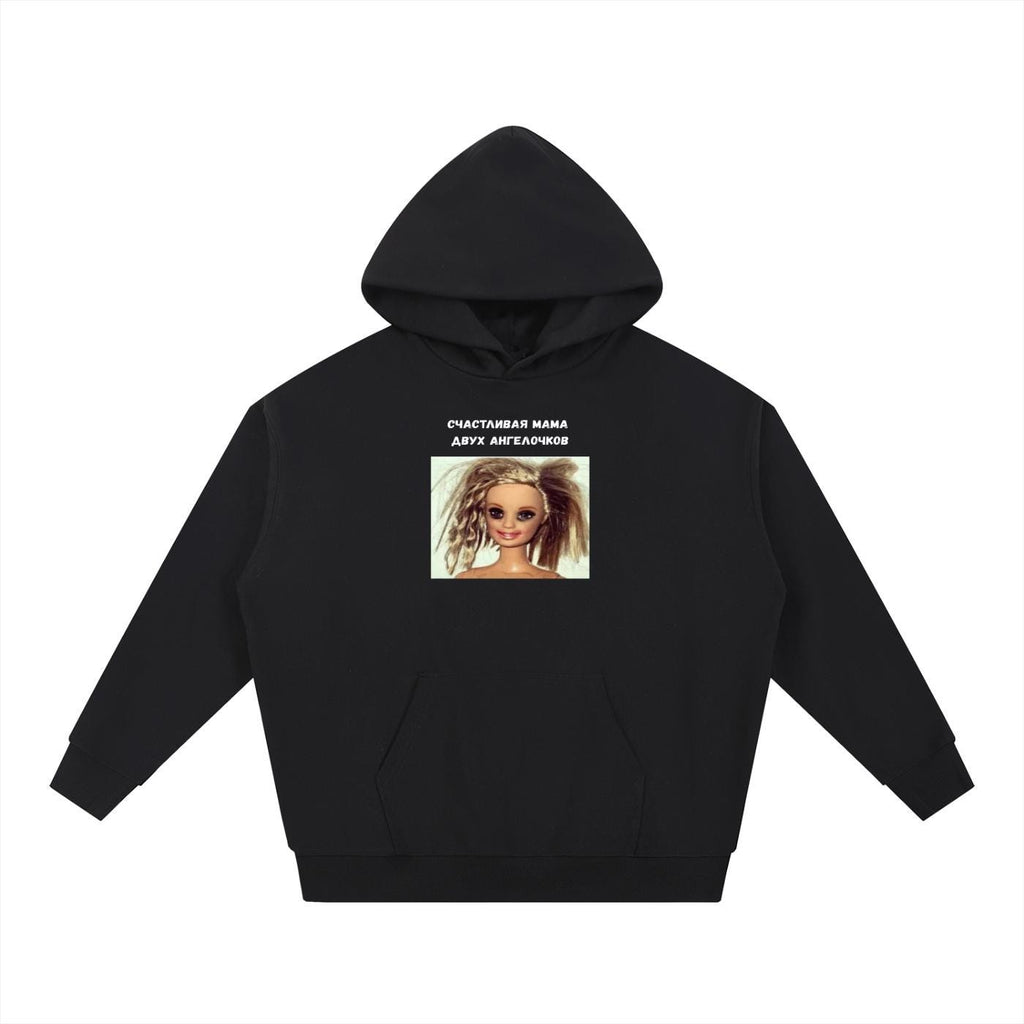 Счастливая Мама Двух Ангелочков | Heavyweight Hoodie | Cotton Blend Pullover Hoodie | Funny Mom Hoodie | Casual Streetwear for Women