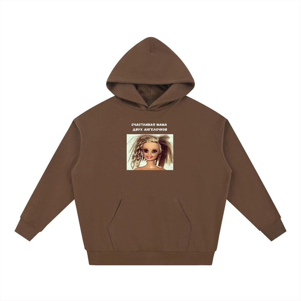 Счастливая Мама Двух Ангелочков | Heavyweight Hoodie | Cotton Blend Pullover Hoodie | Funny Mom Hoodie | Casual Streetwear for Women