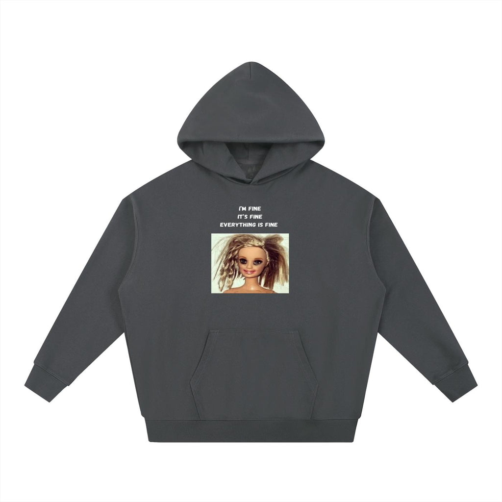 I’m Fine It’s Fine Everything Is Fine | Heavyweight Cotton Blend Hoodie | Minimalist Pullover | Funny Mom Life Hoodie | Casual Streetwear