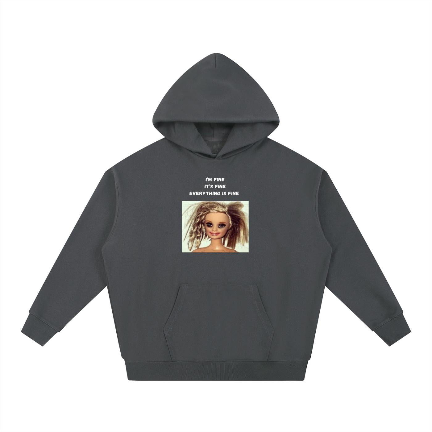 I’m Fine It’s Fine Everything Is Fine | Heavyweight Cotton Blend Hoodie | Minimalist Pullover | Funny Mom Life Hoodie | Casual Streetwear