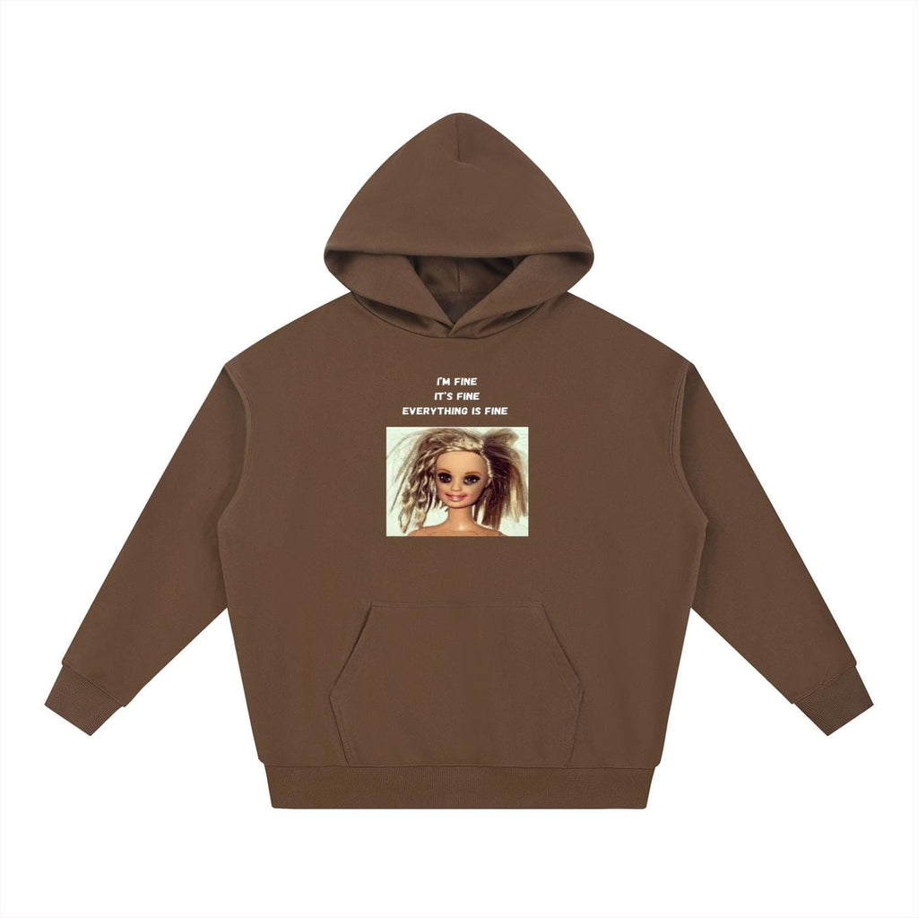 I’m Fine It’s Fine Everything Is Fine | Heavyweight Cotton Blend Hoodie | Minimalist Pullover | Funny Mom Life Hoodie | Casual Streetwear