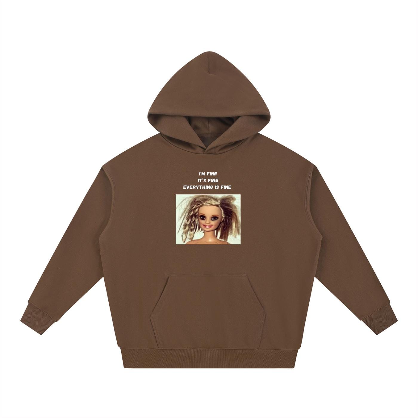 I’m Fine It’s Fine Everything Is Fine | Heavyweight Cotton Blend Hoodie | Minimalist Pullover | Funny Mom Life Hoodie | Casual Streetwear