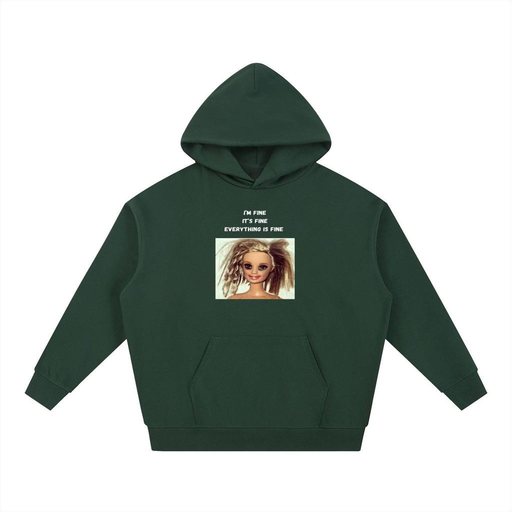 I’m Fine It’s Fine Everything Is Fine | Heavyweight Cotton Blend Hoodie | Minimalist Pullover | Funny Mom Life Hoodie | Casual Streetwear