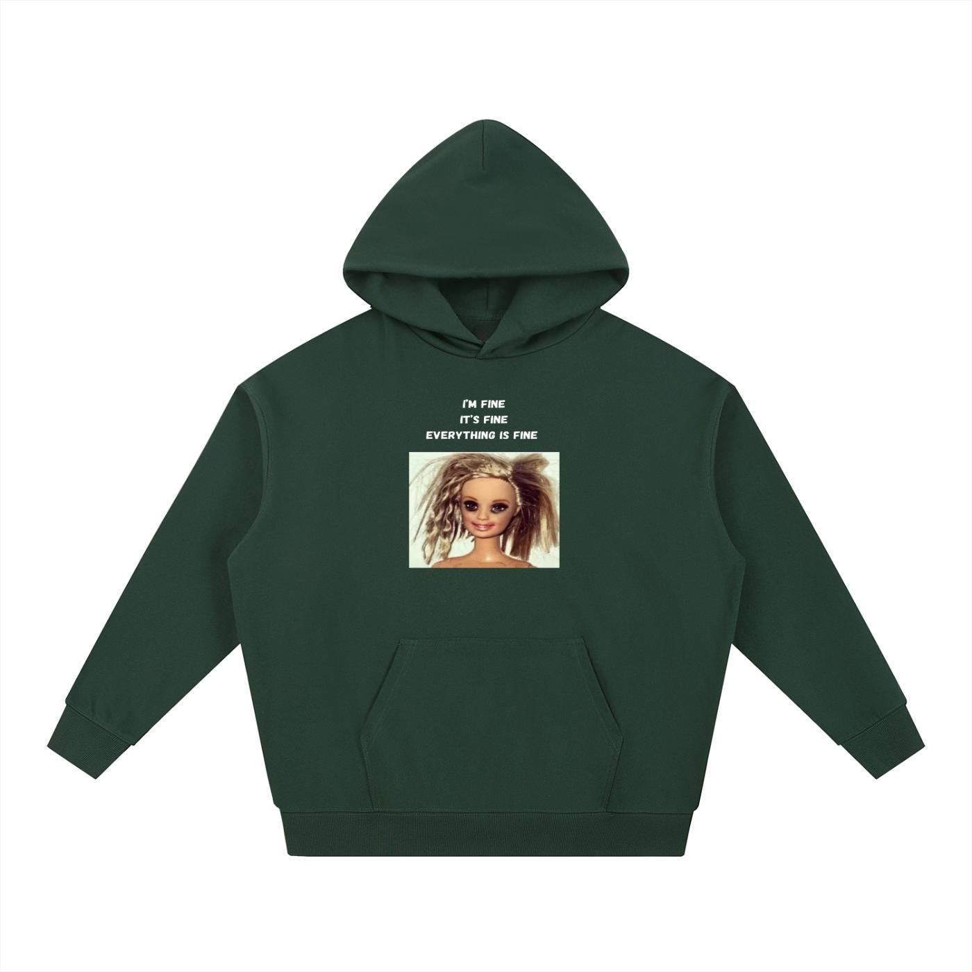 I’m Fine It’s Fine Everything Is Fine | Heavyweight Cotton Blend Hoodie | Minimalist Pullover | Funny Mom Life Hoodie | Casual Streetwear