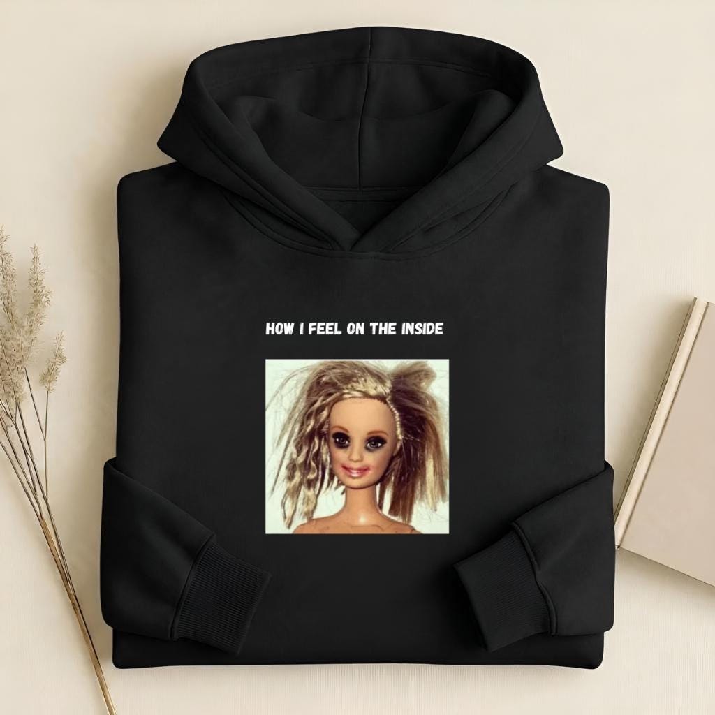 How I Feel On The Inside | Heavyweight Hoodie | Cotton Blend Pullover Hoodie | Funny Mom Hoodie | Casual Streetwear for Women