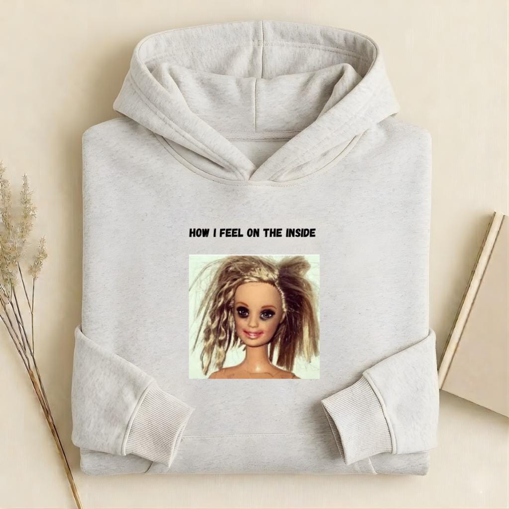 How I Feel On The Inside | Heavyweight Cotton Blend Pullover | Funny Russian Meme Hoodie | Mom Life Humor Sweatshirt | Gift for Mom