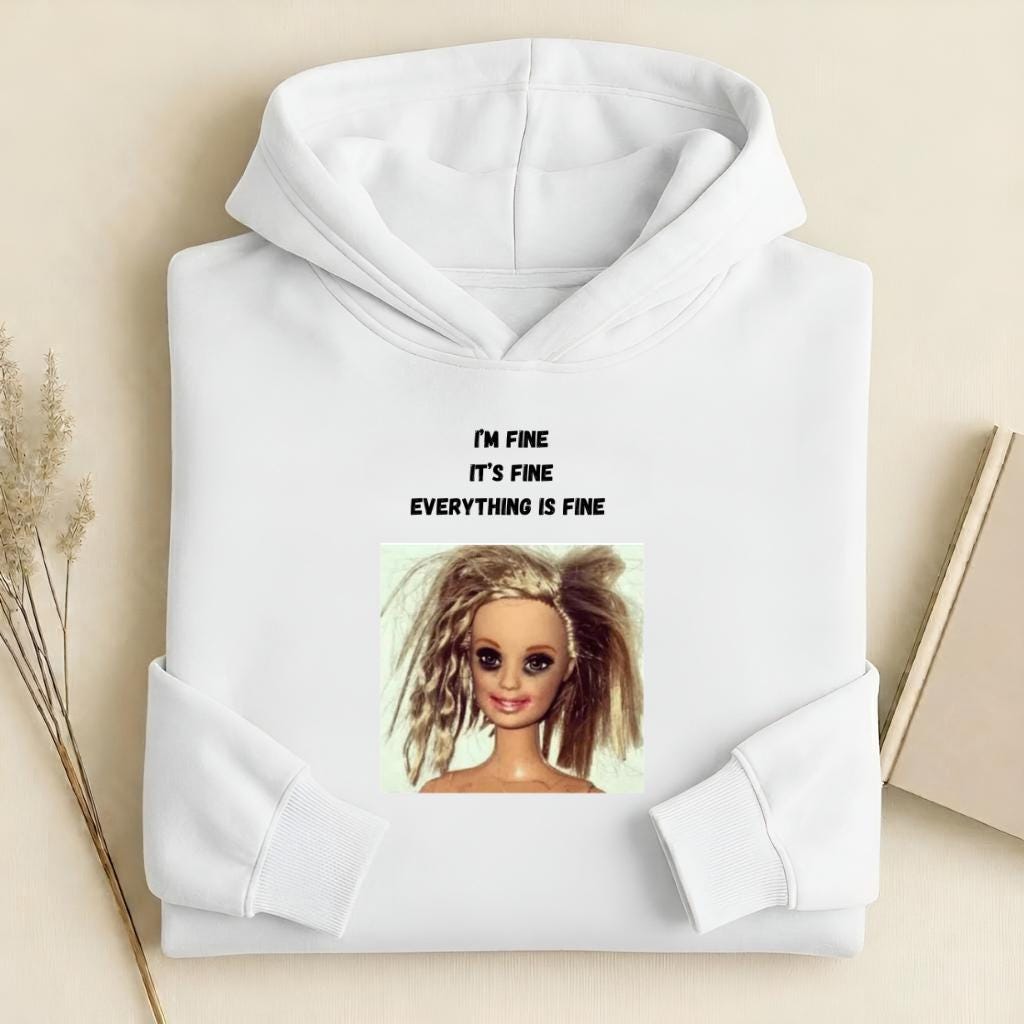 I’m Fine It’s Fine Everything Is Fine | Heavyweight Hoodie | Cotton Blend Pullover Hoodie | Funny Mom Hoodie | Casual Streetwear for Women