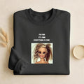 I’m Fine It’s Fine Everything Is Fine | Oversized Cozy Crewneck Pullover | Funny Mom Life Quote Sweater | Minimalist Cotton Blend Sweatshirt