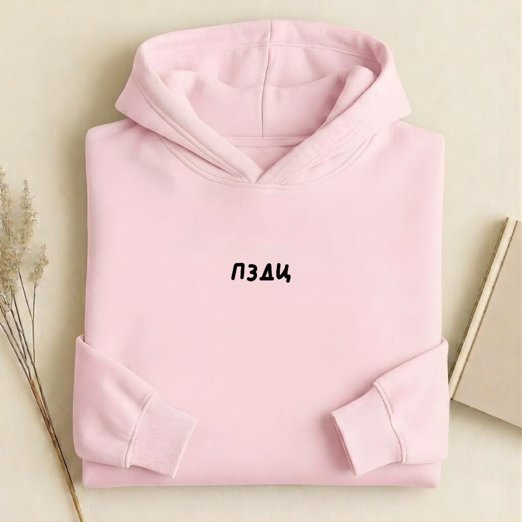 ПЗДЦ Graphic Hoodie | Cotton Blend Heavyweight Pullover | Aesthetic Streetwear Hoodie | Funny Statement Hoodie for Women | Gift for Her