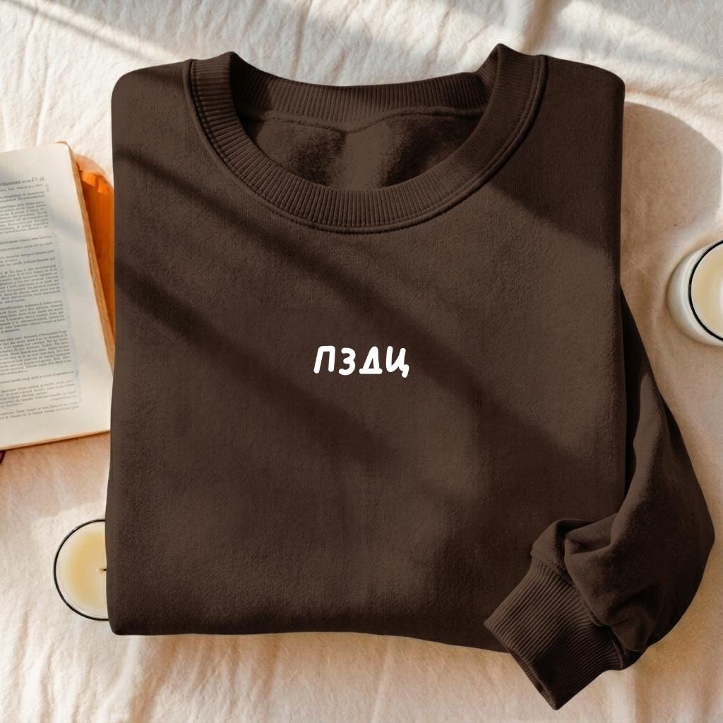 ПЗДЦ | Essential Heavyweight Crewneck Pullover | Cozy Cotton Streetwear Sweater | Unisex Oversized Sweatshirt