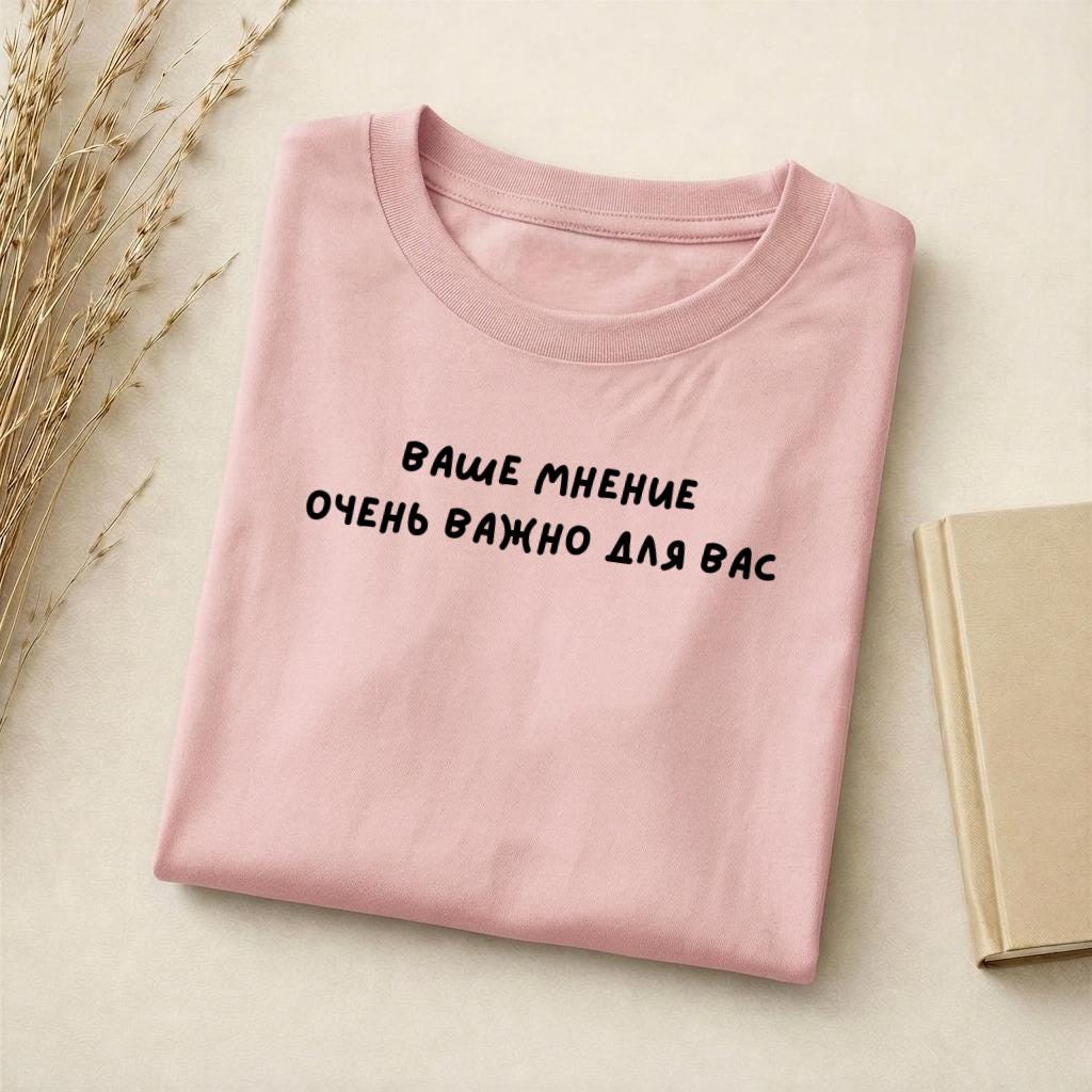 Ваше Мнение Очень Важно Для Вас | Standard T-Shirt Slim Fit | Cotton Blend Graphic Tee | Minimalist Quote Shirt | Sarcastic Humor Tee