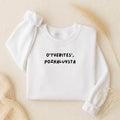 O’TYEBITES’, POZHALUYSTA | Oversized Crewneck Sweatshirt | Loose Fit Pullover Sweater | Minimalist Streetwear | Cozy Women’s Sweatshirt