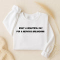 What a Beautiful Day for a Nervous Breakdown Sweatshirt | Oversized Crewneck Pullover | Funny Mental Health Shirt | Cozy Women’s Casual Wear