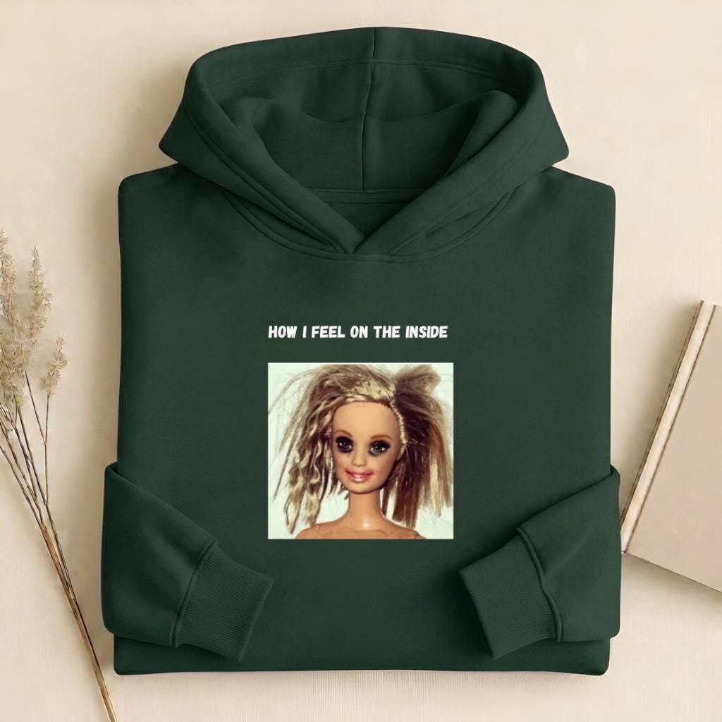 How I Feel On The Inside | Heavyweight Hoodie | Cotton Blend Pullover Hoodie | Funny Mom Hoodie | Casual Streetwear for Women
