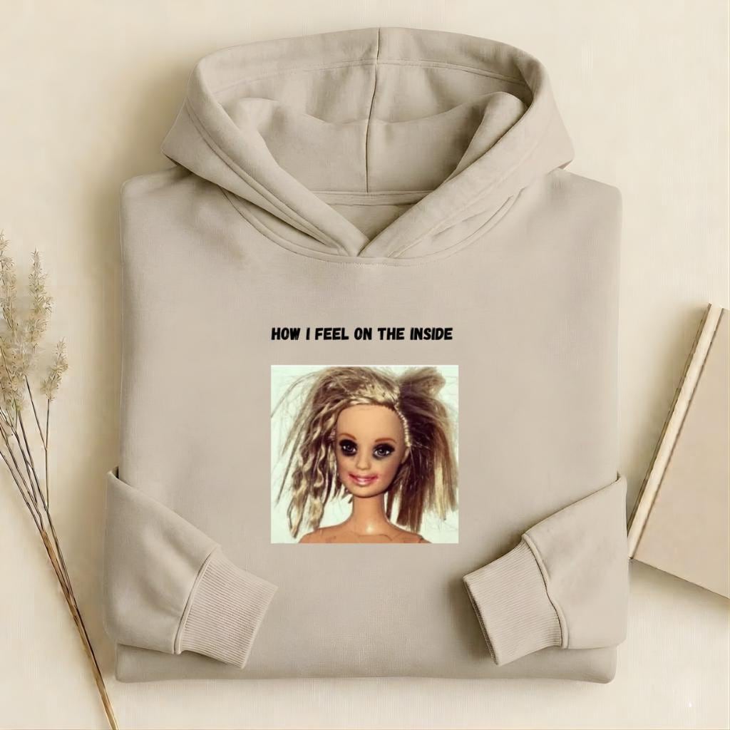 How I Feel On The Inside | Heavyweight Cotton Blend Pullover | Funny Russian Meme Hoodie | Mom Life Humor Sweatshirt | Gift for Mom