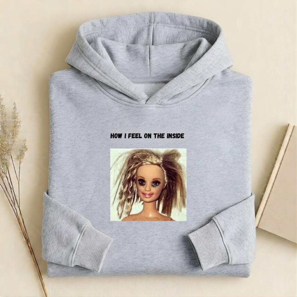 How I Feel On The Inside | Heavyweight Cotton Blend Pullover | Funny Russian Meme Hoodie | Mom Life Humor Sweatshirt | Gift for Mom