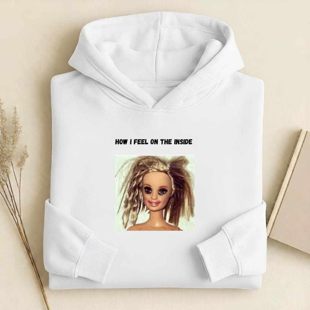 How I Feel On The Inside | Heavyweight Cotton Blend Pullover | Funny Russian Meme Hoodie | Mom Life Humor Sweatshirt | Gift for Mom