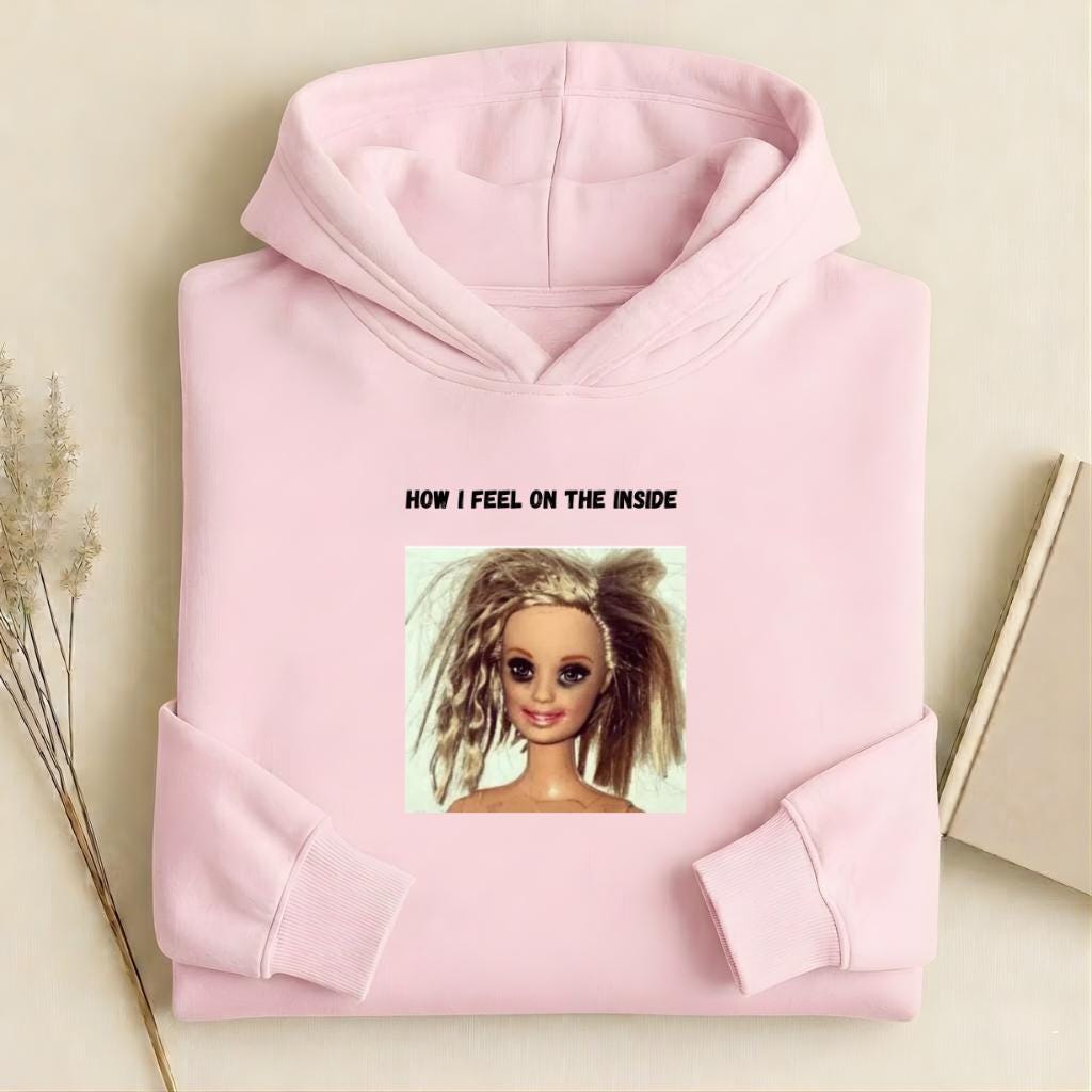 How I Feel On The Inside | Heavyweight Cotton Blend Pullover | Funny Russian Meme Hoodie | Mom Life Humor Sweatshirt | Gift for Mom