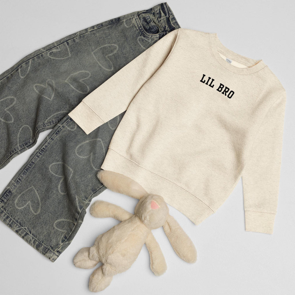 LIL BRO | Funny Kids’ Crewneck Sweatshirt | Little Brother Shirt | Cute Toddler Pullover | Brother Gift | Cozy Kids Sweatshirt