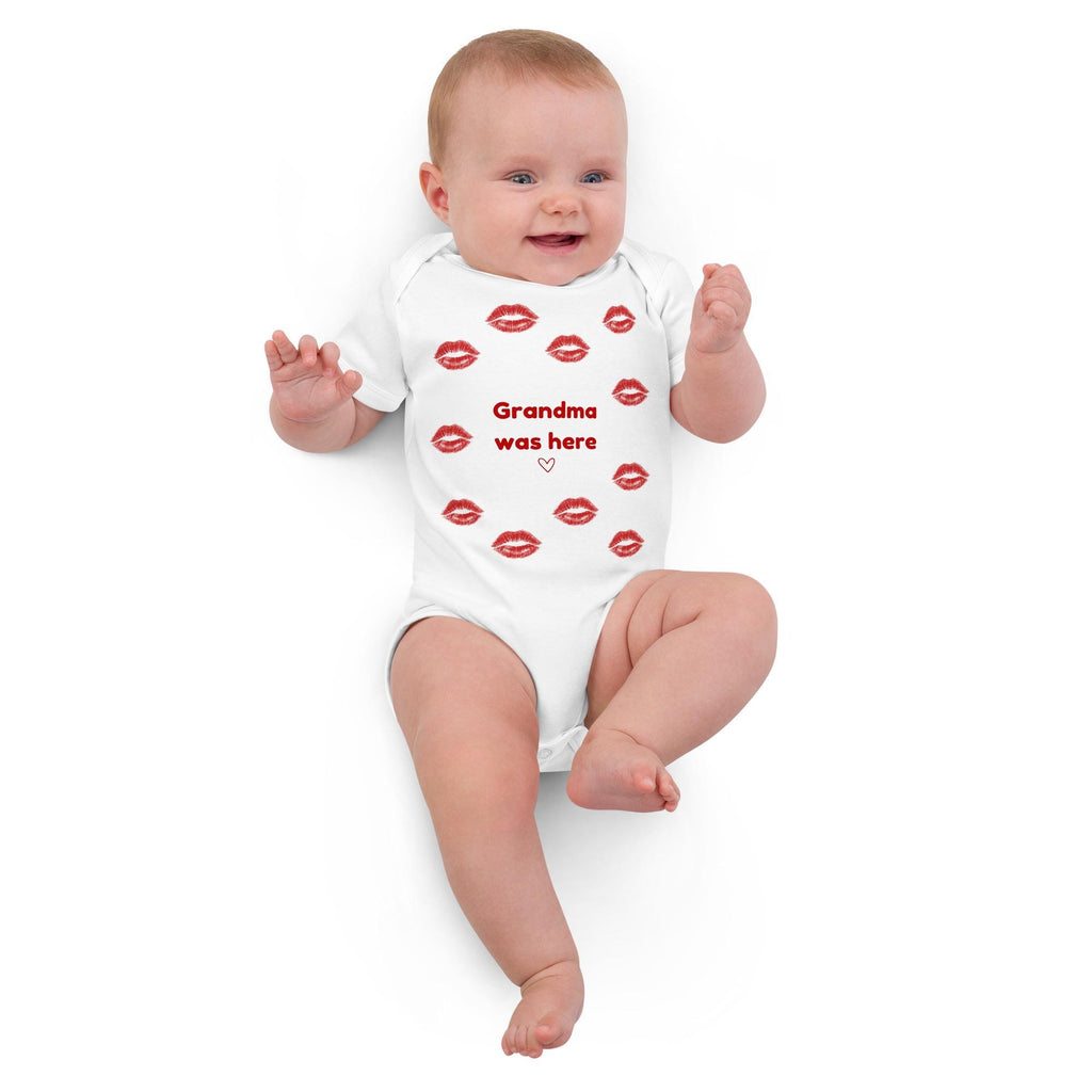 Grandma Was Here | Organic Cotton Baby Bodysuit | Cute Grandma Gift for Baby | Funny Baby Shower Outfit | Newborn Gift | Infant Onesie