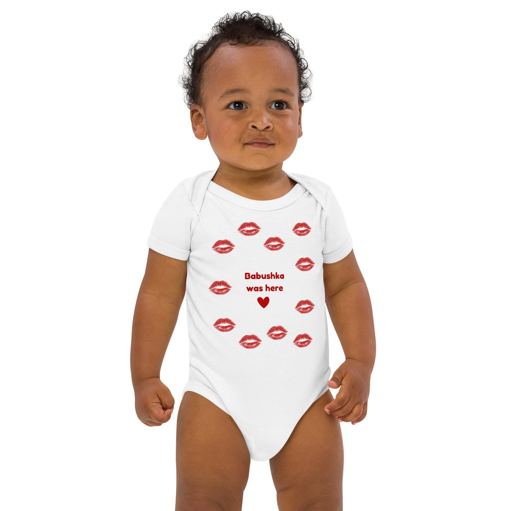 Babushka Was Here | Organic Cotton Baby Bodysuit | Russian Grandma Baby Gift | Cute Onesie | Funny Baby Shower Outfit | Infant Bodysuit