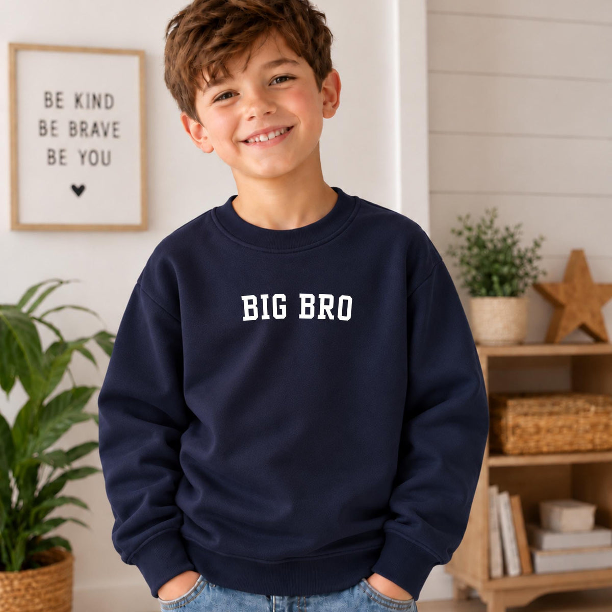 Big Bro Sweatshirt, Essential Fleece Kids Crewneck, Little Brother Big Brother Gift, Loose Fit Long Sleeve Pullover, Sibling Gift
