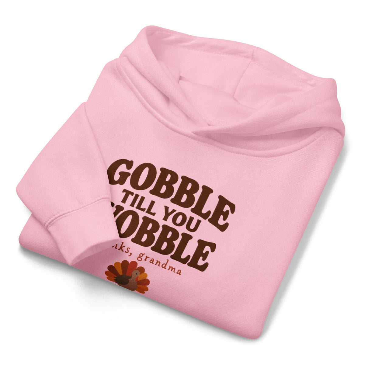 Gobble Till You Wobble Hoodie, Thanksgiving Toddler Pullover, Thanks Grandma Turkey Hoodie, Funny Kids Fall Outfit